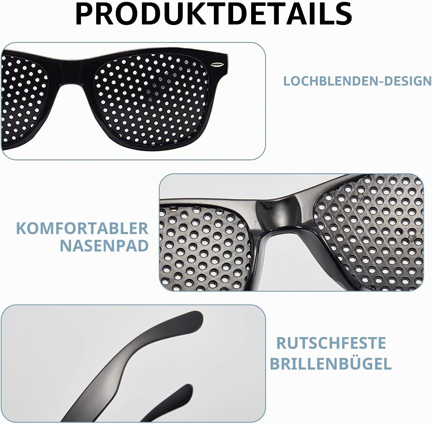Details: Lochraster, Nasenpad und Bügel