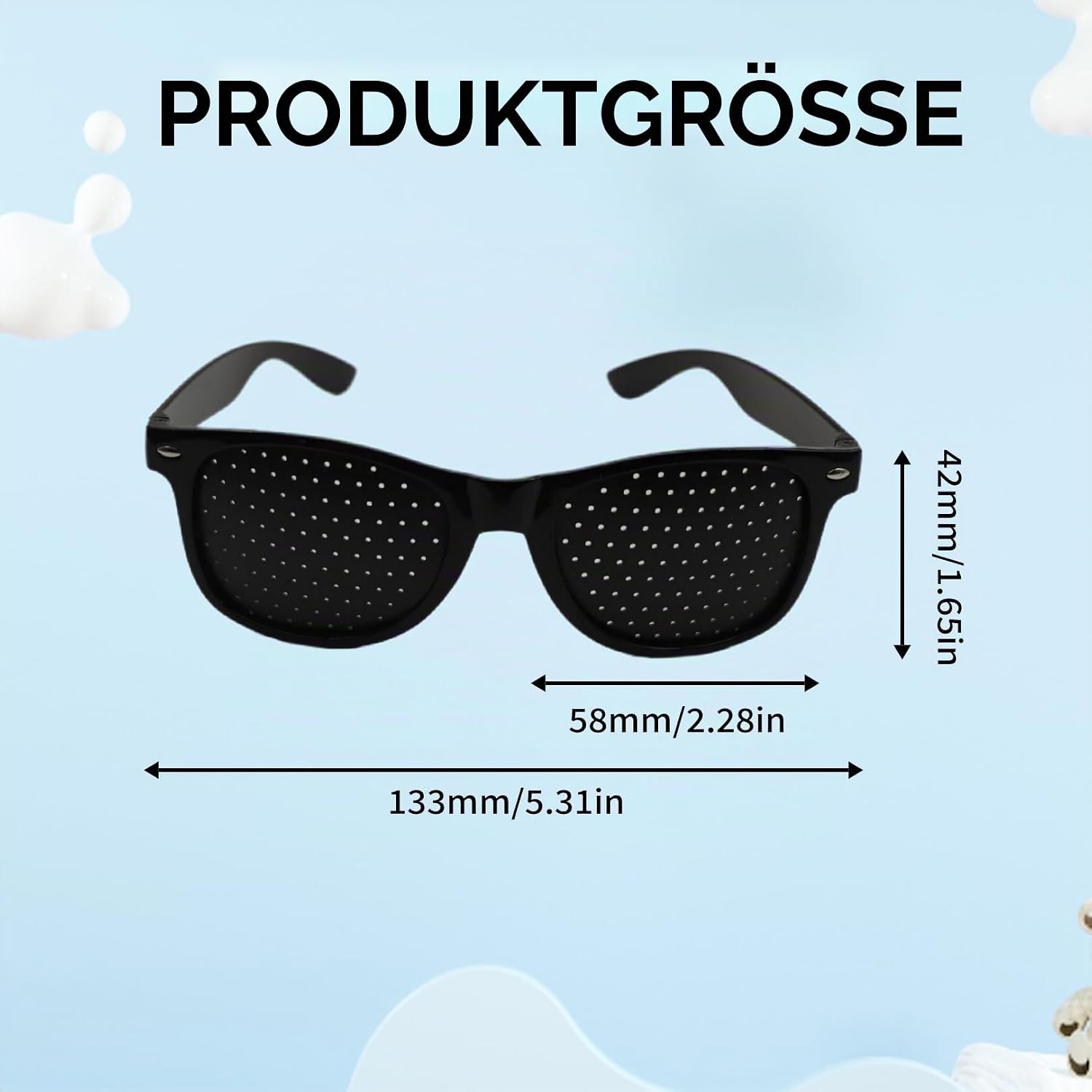 Abmessungen der Rasterbrille